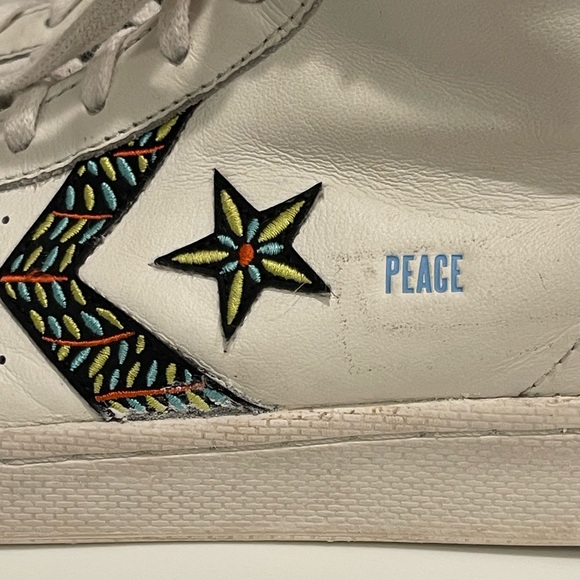 Converse Leather High Tops Peace & Unity Men’s size 9.5 - Picture 3 of 6